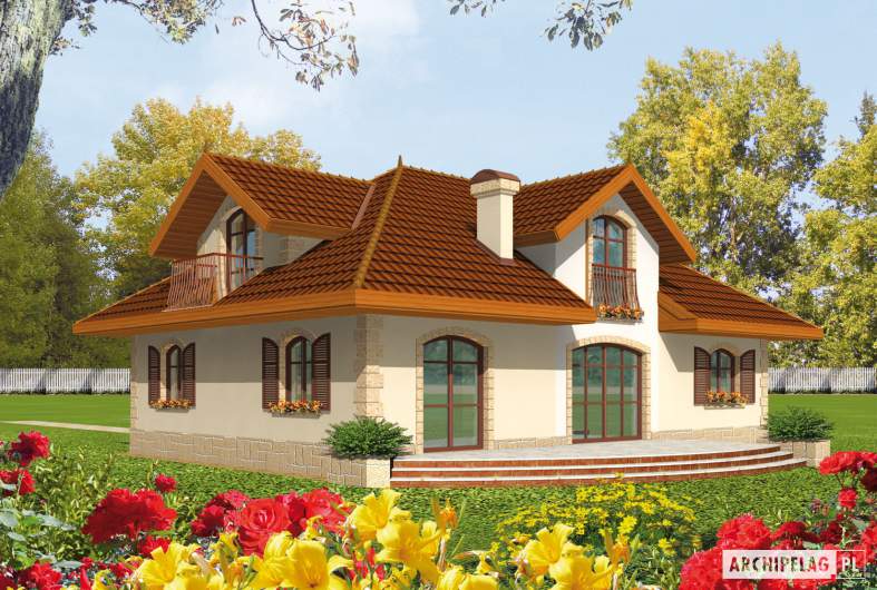 Projekt domu Marysia G1 - wizualizacja ogrodowa