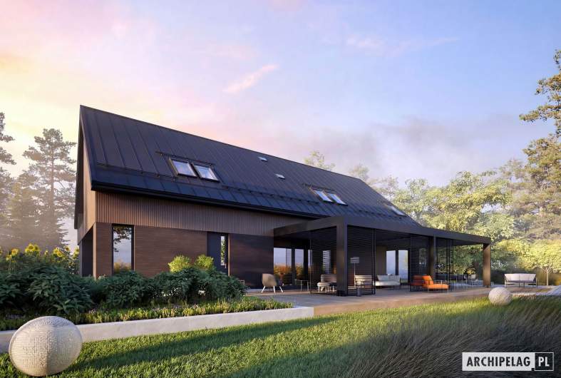 Projekt domu Nikolas III G2 (wersja A) ENERGO PLUS - wizualizacja ogrodowa
