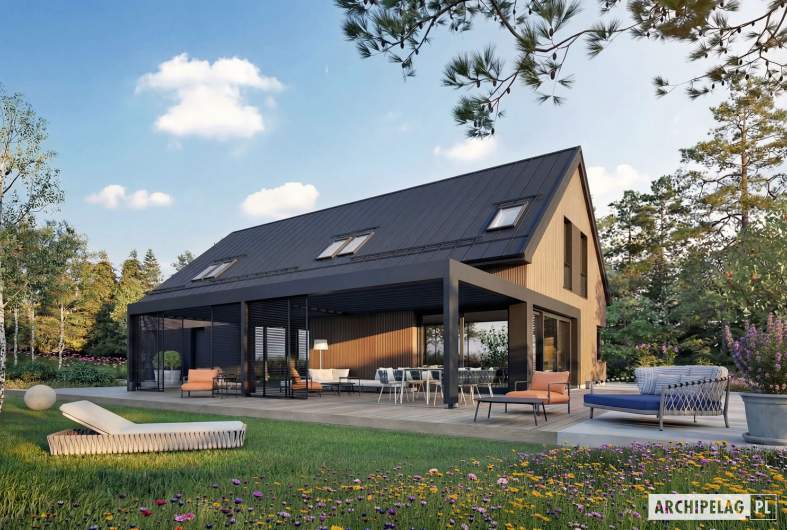 Projekt domu Nikolas III G2 (wersja A) ENERGO PLUS - wizualizacja ogrodowa