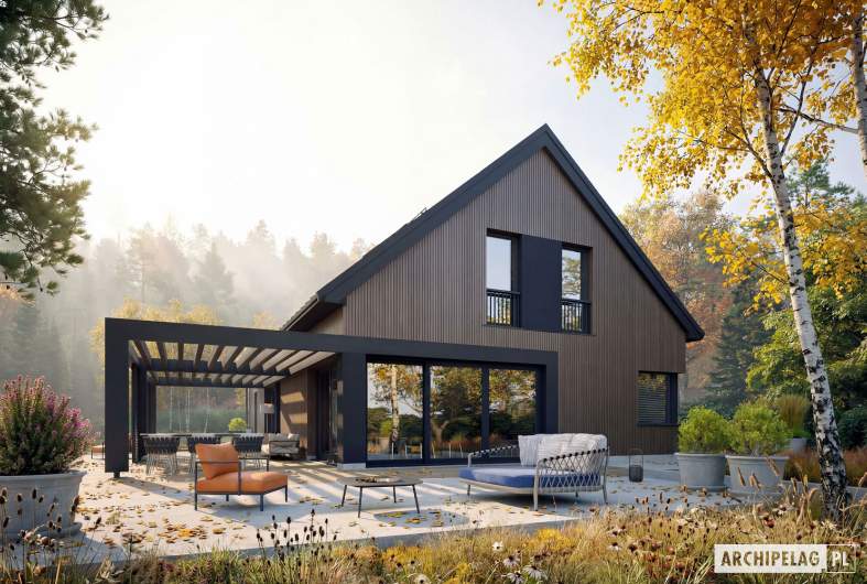 Projekt domu Nikolas III G2 (wersja A) ENERGO PLUS - wizualizacja ogrodowa