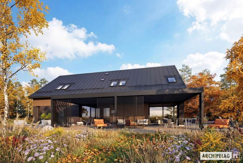 Projekt domu Nikolas III G2 (wersja A) ENERGO PLUS - wizualizacja ogrodowa