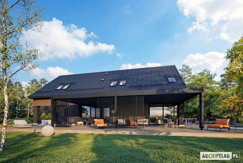 Projekt domu Nikolas III G2 (wersja A) ENERGO PLUS - wizualizacja ogrodowa
