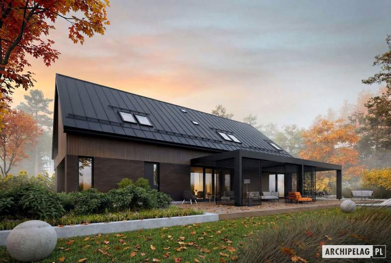 Projekt domu Nikolas III G2 (wersja A) ENERGO PLUS - wizualizacja ogrodowa