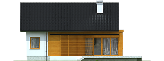 Elmo II ENERGO - Projekt domu Elmo II ENERGO - elewacja tylna