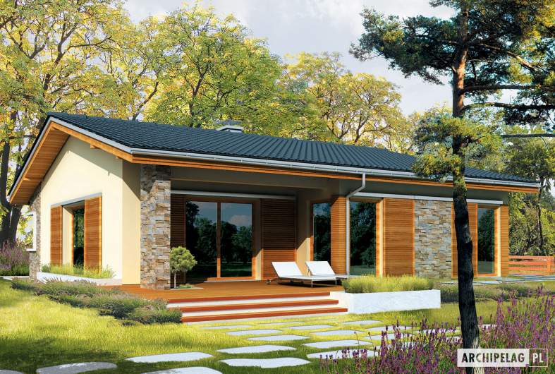 Projekt domu Bob - wizualizacja ogrodowa