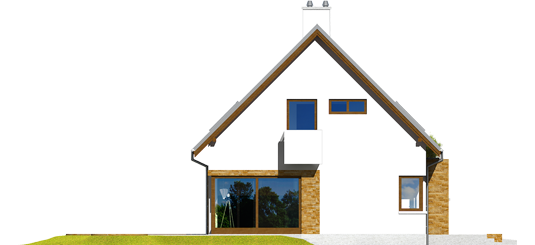 Tim G1 B - Projekt domu Tim G1 (wersja B) - elewacja lewa