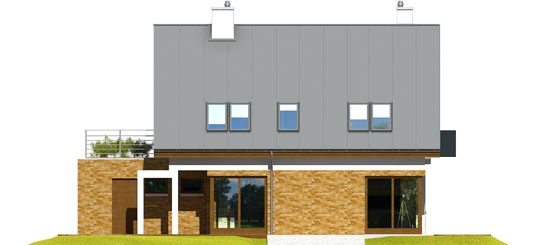 Tim G1 B - Projekt domu Tim G1 (wersja B) - elewacja tylna