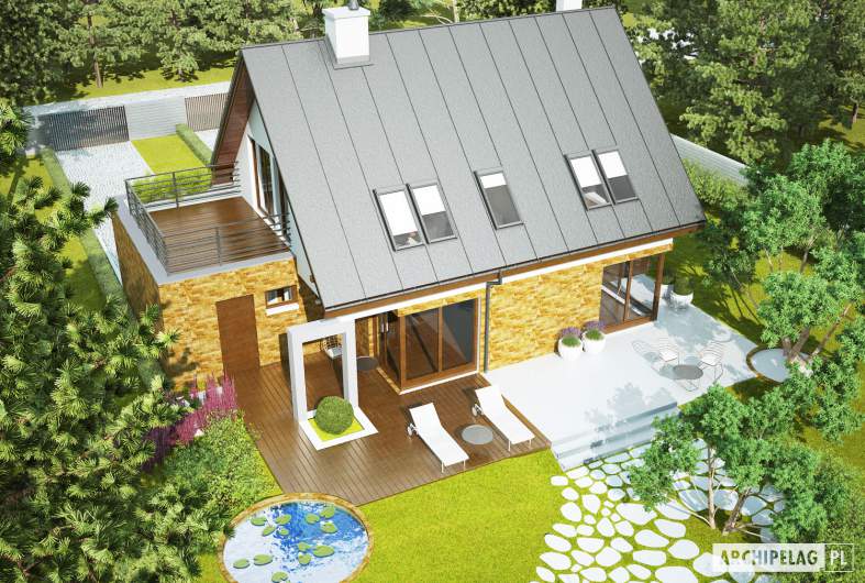 Projekt domu Tim G1 (wersja B) - widok z góry