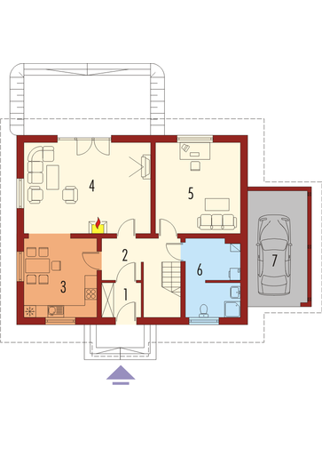 Honoratka (z wiatą): Parter