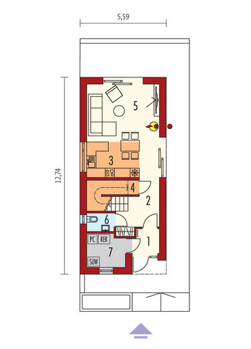 Moniczka IV (wersja B) ENERGO PLUS: Parter