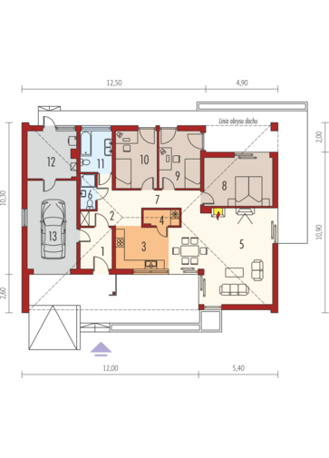 Marlon II G1 (z wejściem od południa): Parter