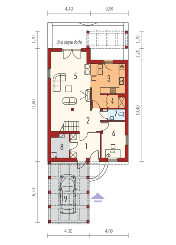 Lara (z wiatą): Parter