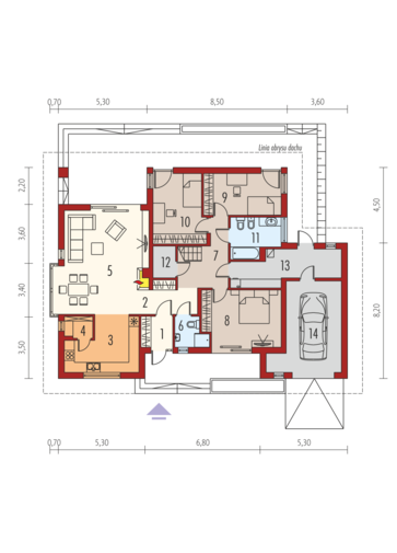 Flori III G1 (wersja B) Leca® DOM: Parter