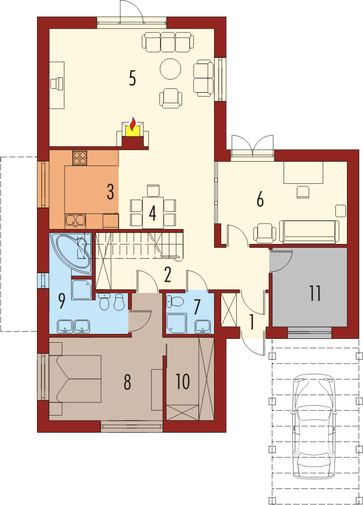 Paweł (z wiatą): Parter