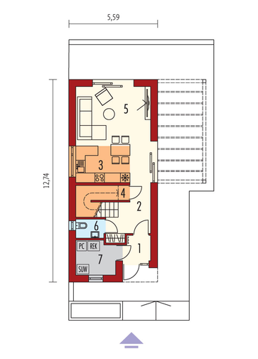 Moniczka IV (wersja C) ENERGO PLUS: Parter