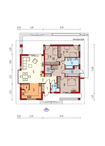 Flori III ECONOMIC (wersja A) 30 stopni: Parter
