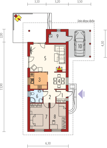 Aniela (z wiatą): Parter