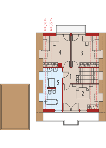 E9 z wiatą (wersja A) ENERGO PLUS: Poddasze