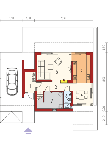 EX 12 (z wiatą) ENERGO PLUS: Parter