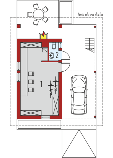 Budynek gospodarczy G35 (z wiatą): Parter