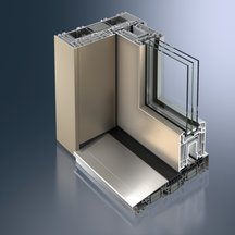 Profil Schüco Thermoslide w kolorystyce Gold AutomotiveFinish Fot. Schüco
