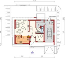 rzut parteru - projekt E6 G1 ECONOMIC